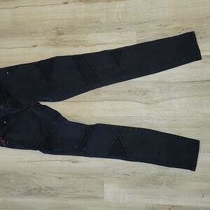 Mesh Cutout Black Skinny Jeans - Royal Bones Daang